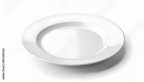 Minimal White Salad Plate Isolated for Commercial Use