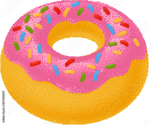 Illustration of pink froste...