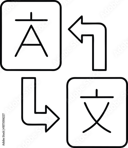 translate   line art vector illustration on transparent background