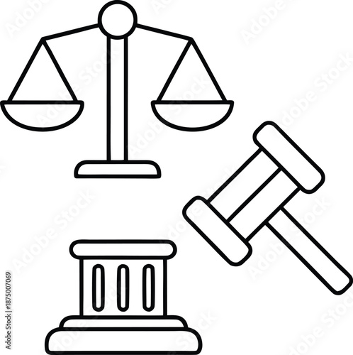 law line art vector illustration on transparent background