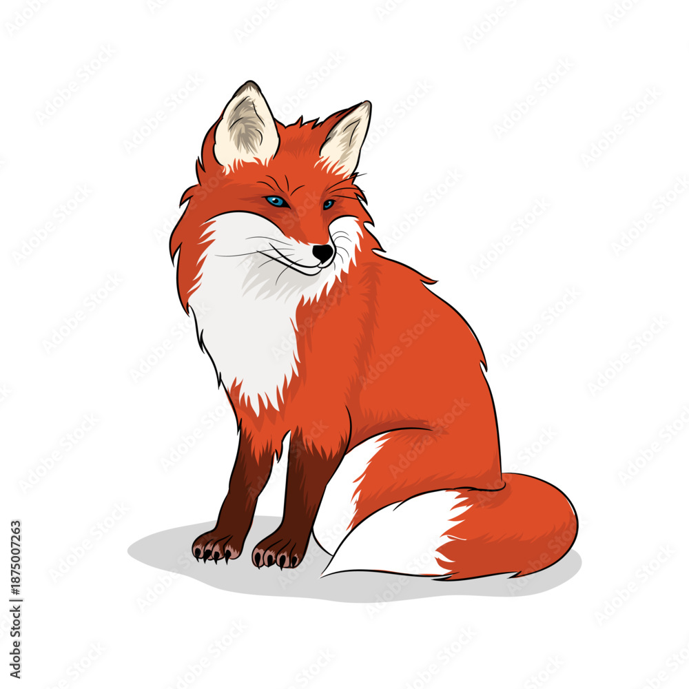 Obraz premium Red Fox Vector Image 