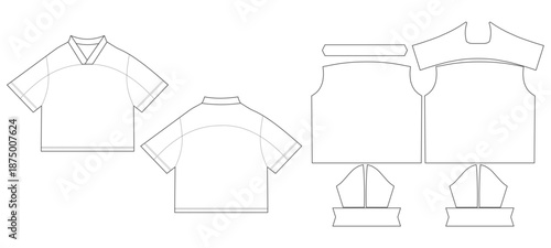 American football jersey Mockup And Pattern Template Vector