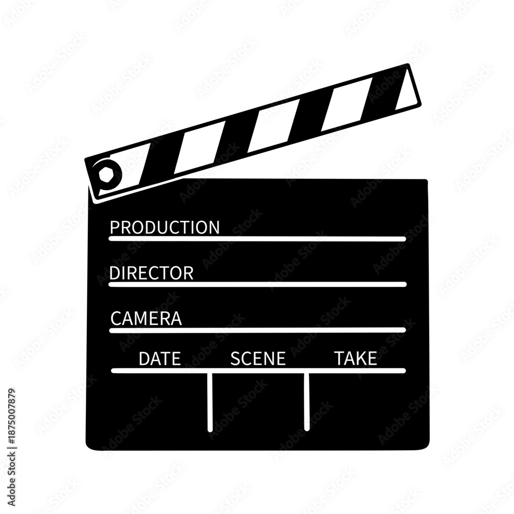 Fototapeta premium clapperboard vector icon drawing illustration