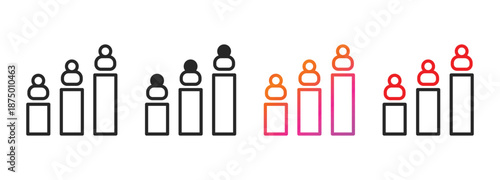 stakeholders ranking icon collection with multiple styles