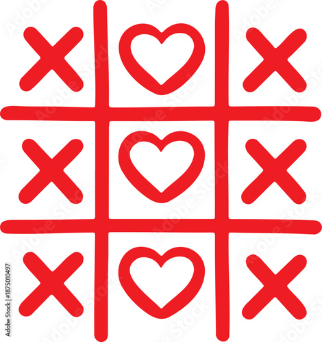tic tac toe game with winning hearts