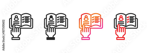 instruction icon collection with multiple styles