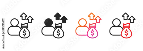 investor icon collection with multiple styles