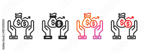 revenue icon collection with multiple styles