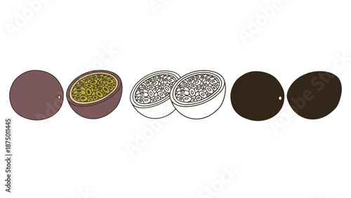 An illustration of various sushi containers with different designs and fillings