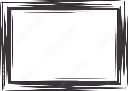 Dark gray abstract brush stroke rectangular frame border rectangle