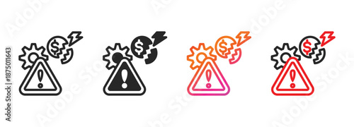 crisis management icon collection with multiple styles