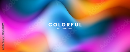 Colorful abstract background with vibrant gradient colors effect like fuzz or clouds decoration. Modern graphic design element blurred lights style concept for web, art, flyer, card, or brochure cover