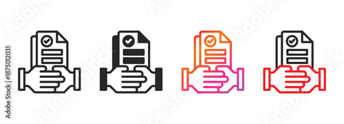 contract icon collection with multiple styles