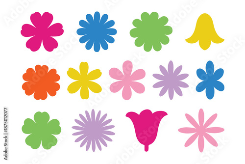colorful basic floral shapes collections