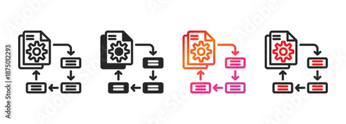 project plan icon collection with multiple styles