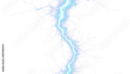Blue glowing electric lightning bolt discharge energy PNG