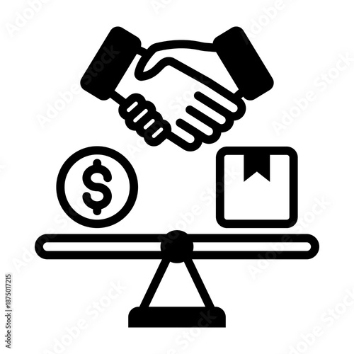 Fair Trade Icon Mixed Style Vector Illustration