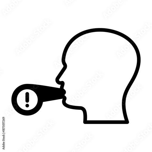 Whistleblower Icon Mixed Style Vector Illustration