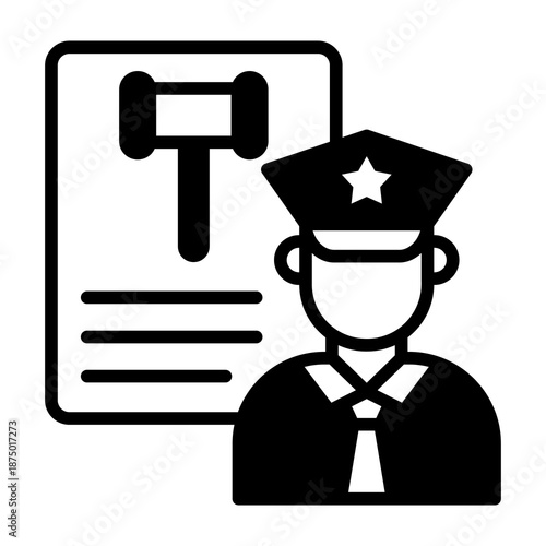 Law Enforcement Icon Mixed Style Vector Illustration
