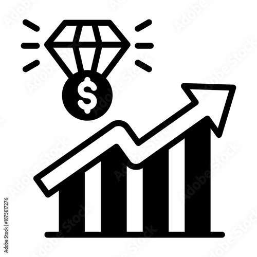 Business Value Icon Mixed Style Vector Illustration