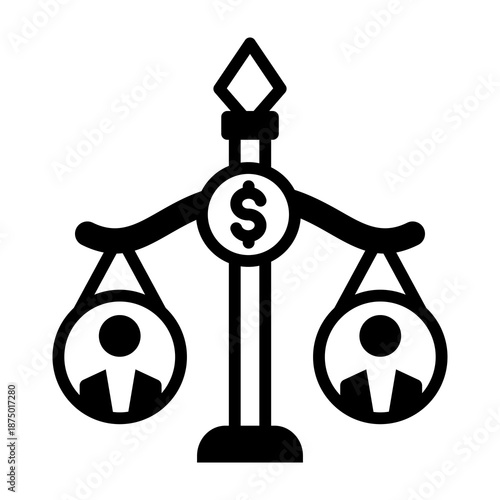 Equal Pay Icon Mixed Style Vector Illustration