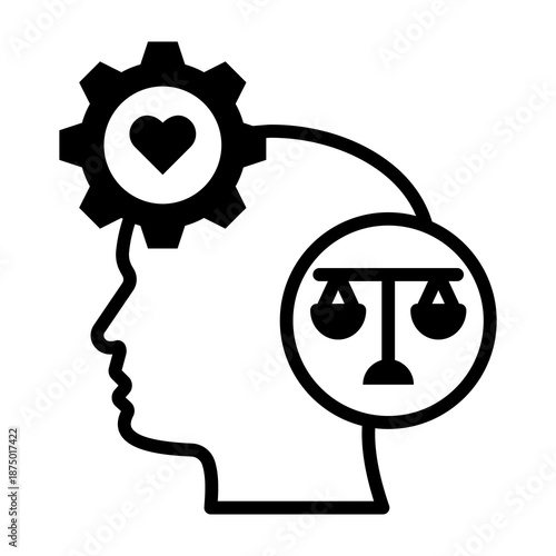 Moral Principles Icon Mixed Style Vector Illustration