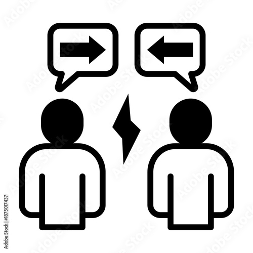 Conflict Of Interest Icon Mixed Style Vector Illustration