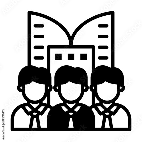 Corporate Citizenship Icon Mixed Style Vector Illustration