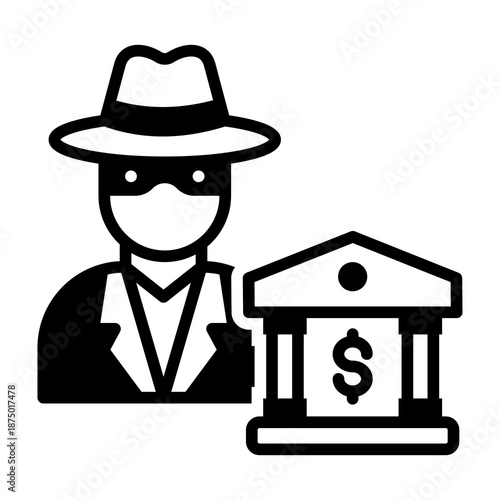 Fraud Icon Mixed Style Vector Illustration