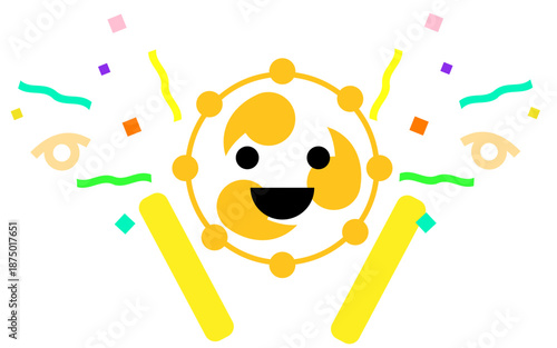 雷と電気をイメージしたエネルギッシュなキャラクターイラスト