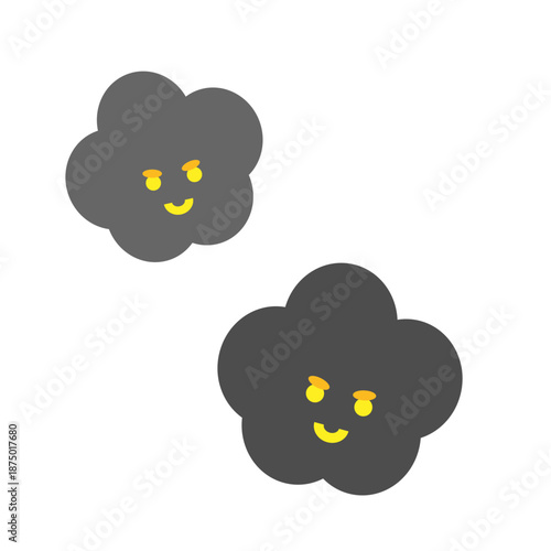 雷雲をイメージしたシンプルなキャラクターイラスト