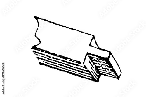 Tablou pe pânză Woodworking tenon joint showing the precise cut protrusion designed to fit into a mortise for strong structural connections in timber framing and furniture making, old vintage illustration, 1897