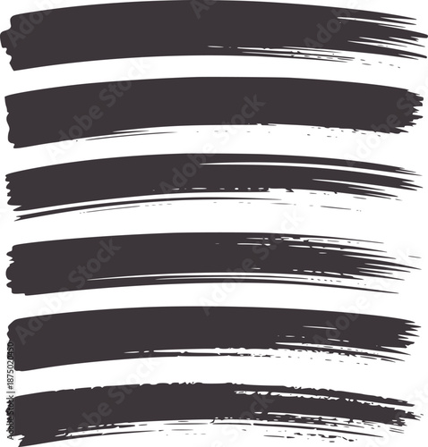 Wallpaper Mural Seven bold black brush strokes with textured edges brushstrokes Torontodigital.ca