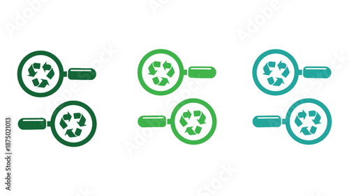 A set of colorful recycling icons on a white background