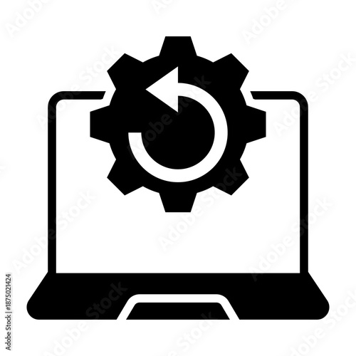 Reboot System Icon Mixed Style Vector Illustration
