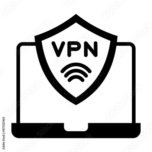 Vpn Icon Mixed Style Vector Illustration