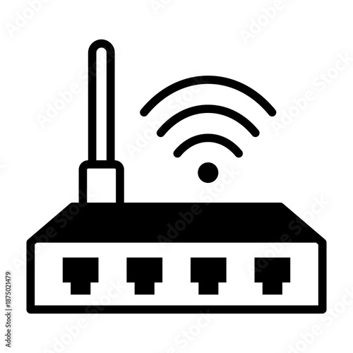 Router Icon Mixed Style Vector Illustration
