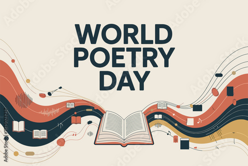 World Poetry Day Open Book Literature Creative Writing Illustration