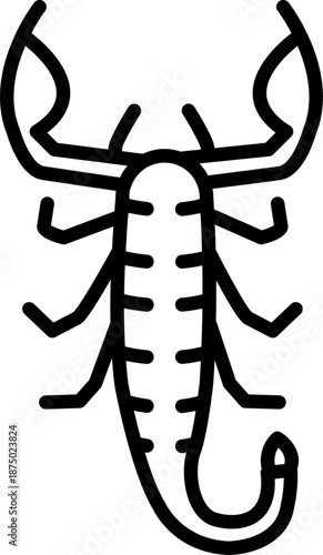 Rounded  Stroke Scorpion Icon