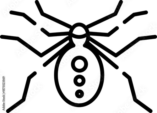 Rounded  Stroke Spider Icon