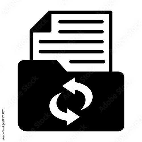 Folder Restore Icon Mixed Style Vector Illustration