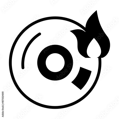 Burn Cd Icon Mixed Style Vector Illustration