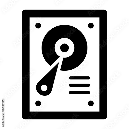 Hard Disk Icon Mixed Style Vector Illustration