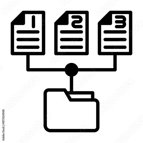 File Version Icon Mixed Style Vector Illustration