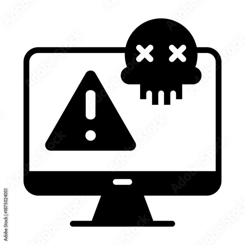 Computer Crash Icon Mixed Style Vector Illustration