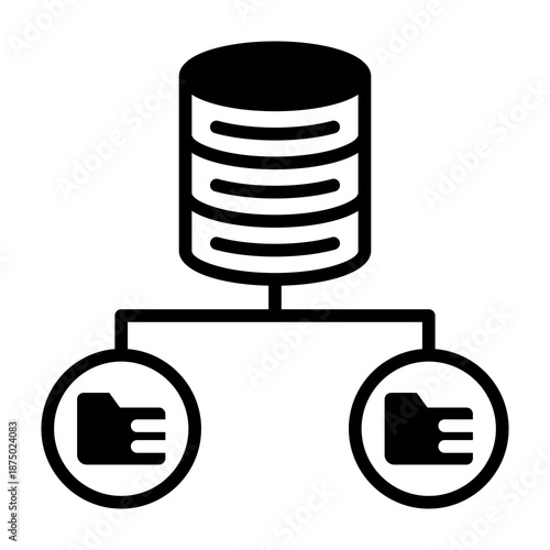 Data Storage Icon Mixed Style Vector Illustration