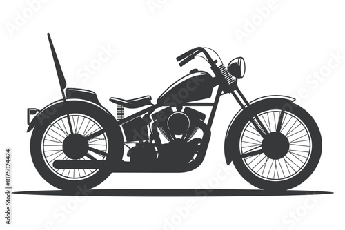 a black silhouette of a motorcycle on a white background
