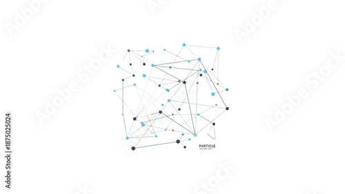 A complex network diagram with blue and black nodes connected by lines on a white background, representing Elektron connections in a technological or scientific context.