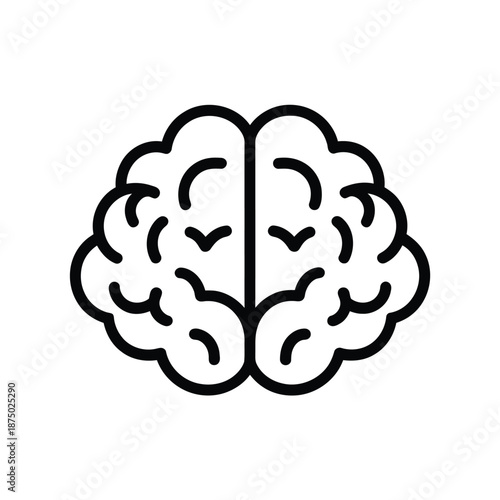 a simple line drawing of a human brain