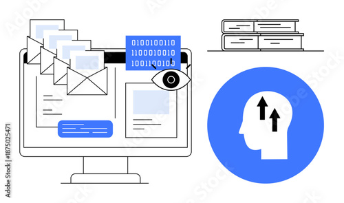 Data privacy concept. Data privacy addressed with digital communication, cybersecurity, and personal information focus. Data privacy d for corporate, education, tech, legal, and training